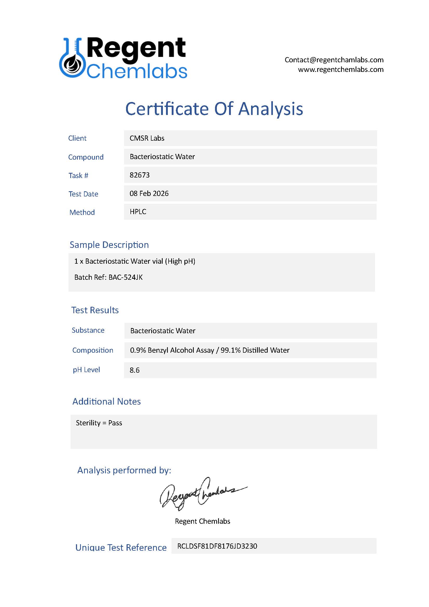 Bacteriostatic Water 5ml - Image 2